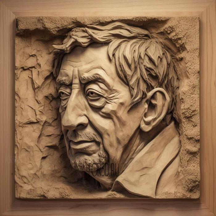 Serge Gainsbourg 3 stl model for CNC